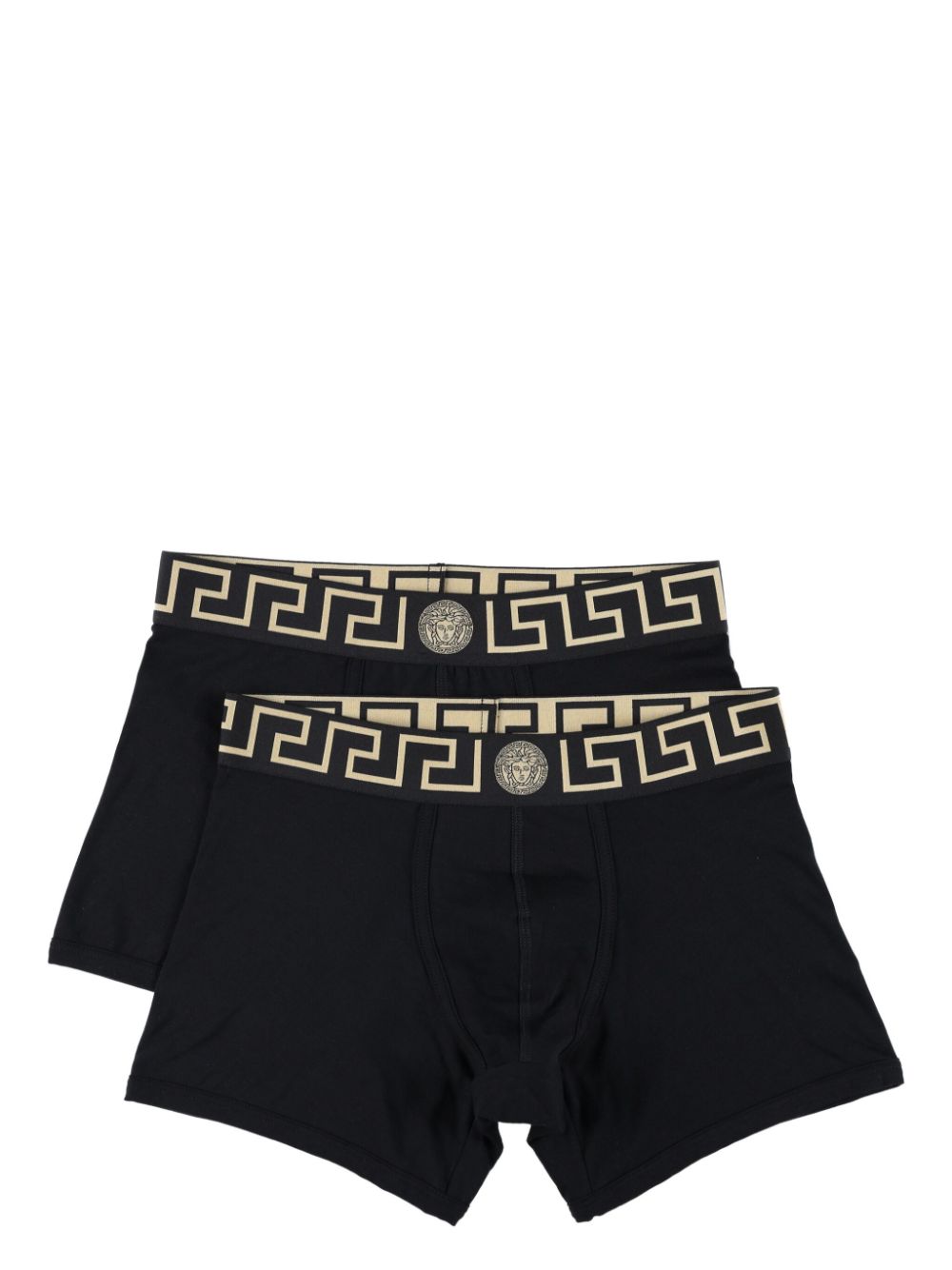 Versace Greca waistband boxers (pack of two) - Black von Versace