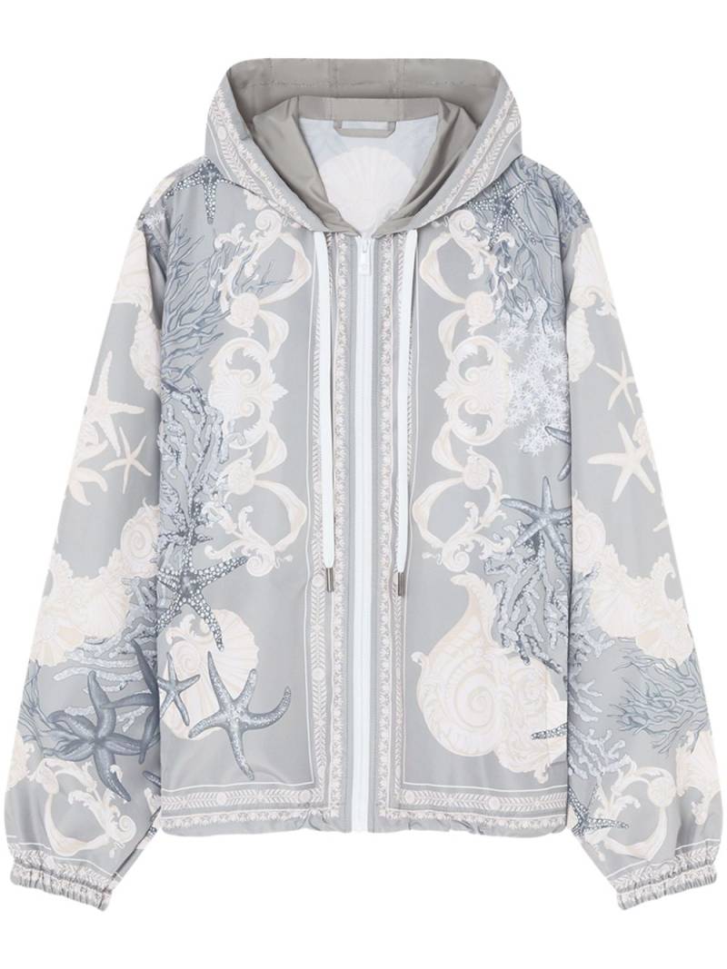 Versace Barocco Sea hooded windbreaker - Blue von Versace