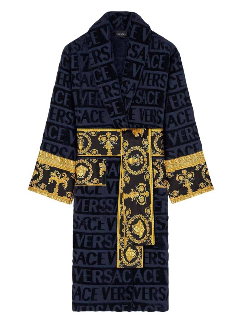 Versace I Love Baroque terry-cloth bathrobe - Blue von Versace