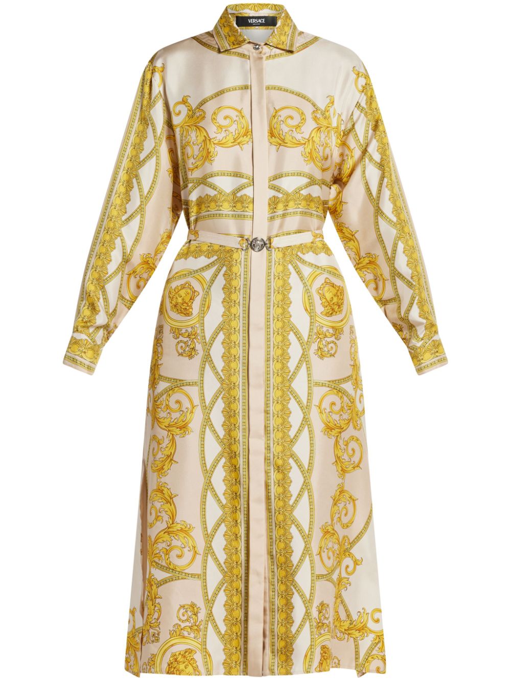 Versace La Coupe Des Dieux silk shirt dress - Neutrals von Versace