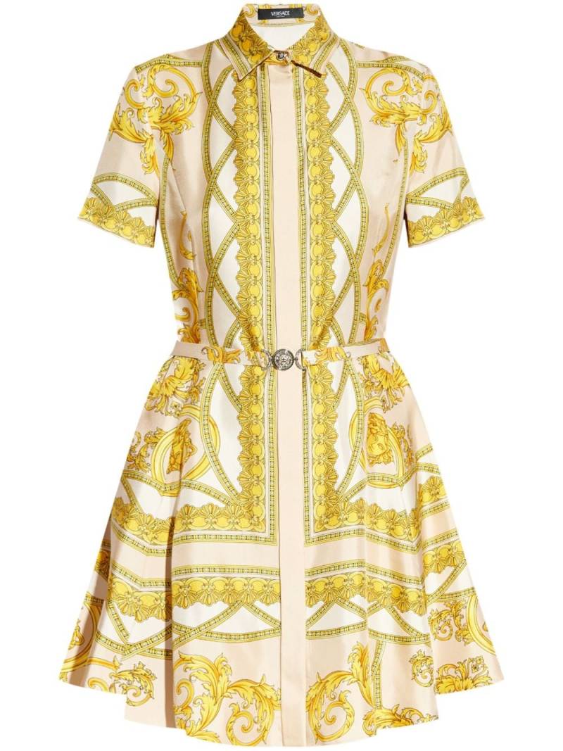 Versace La Coupe Des Dieux silk shirt dress - Yellow von Versace