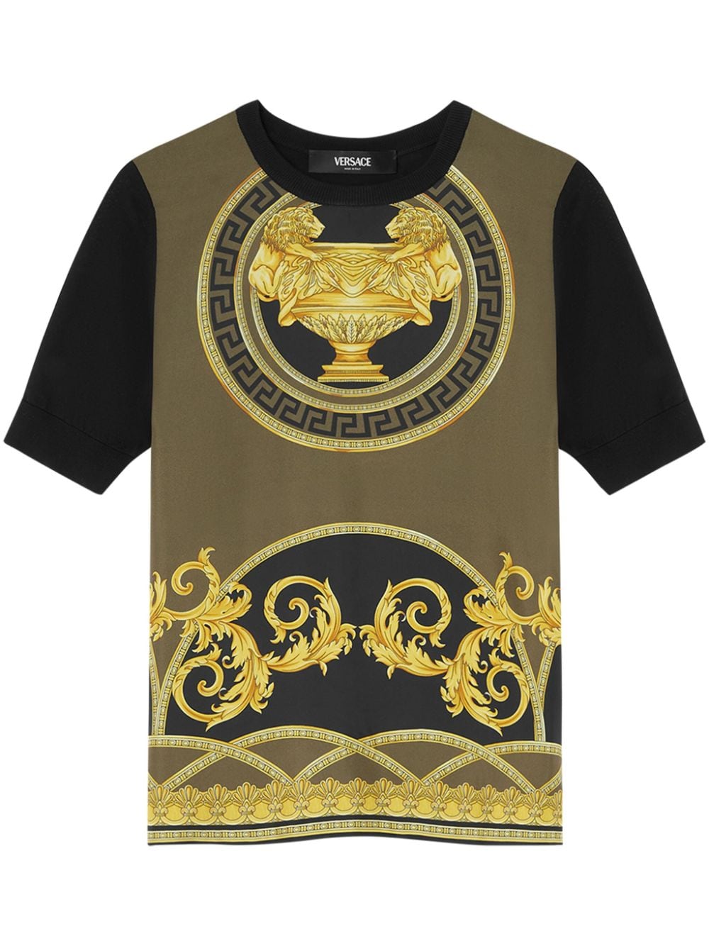 Versace La Coupe des Dieux panelled T-shirt - Black von Versace