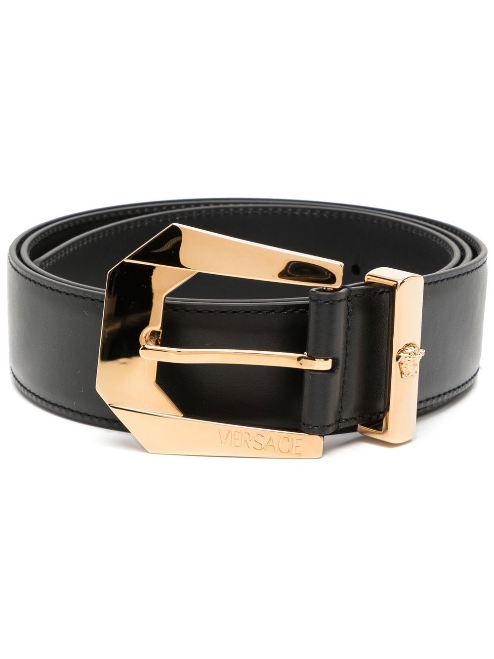 Versace La Greca leather belt - Black von Versace