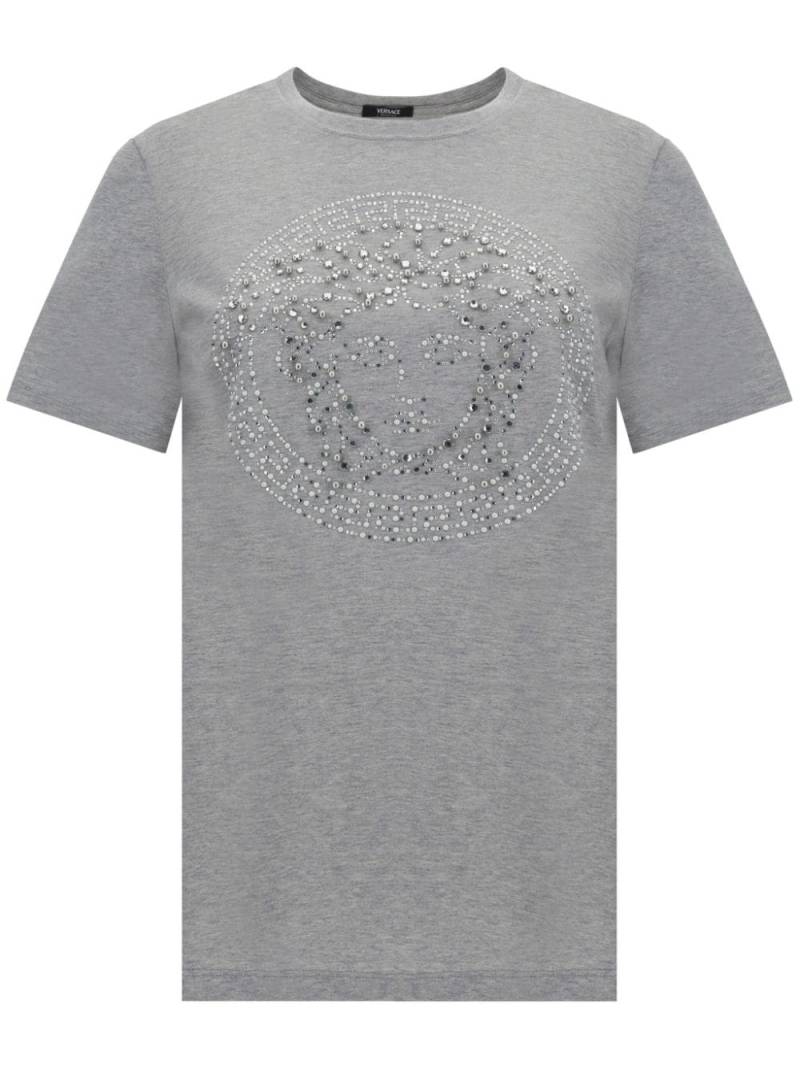 Versace Logo-embroidered t-shirt - Grey von Versace