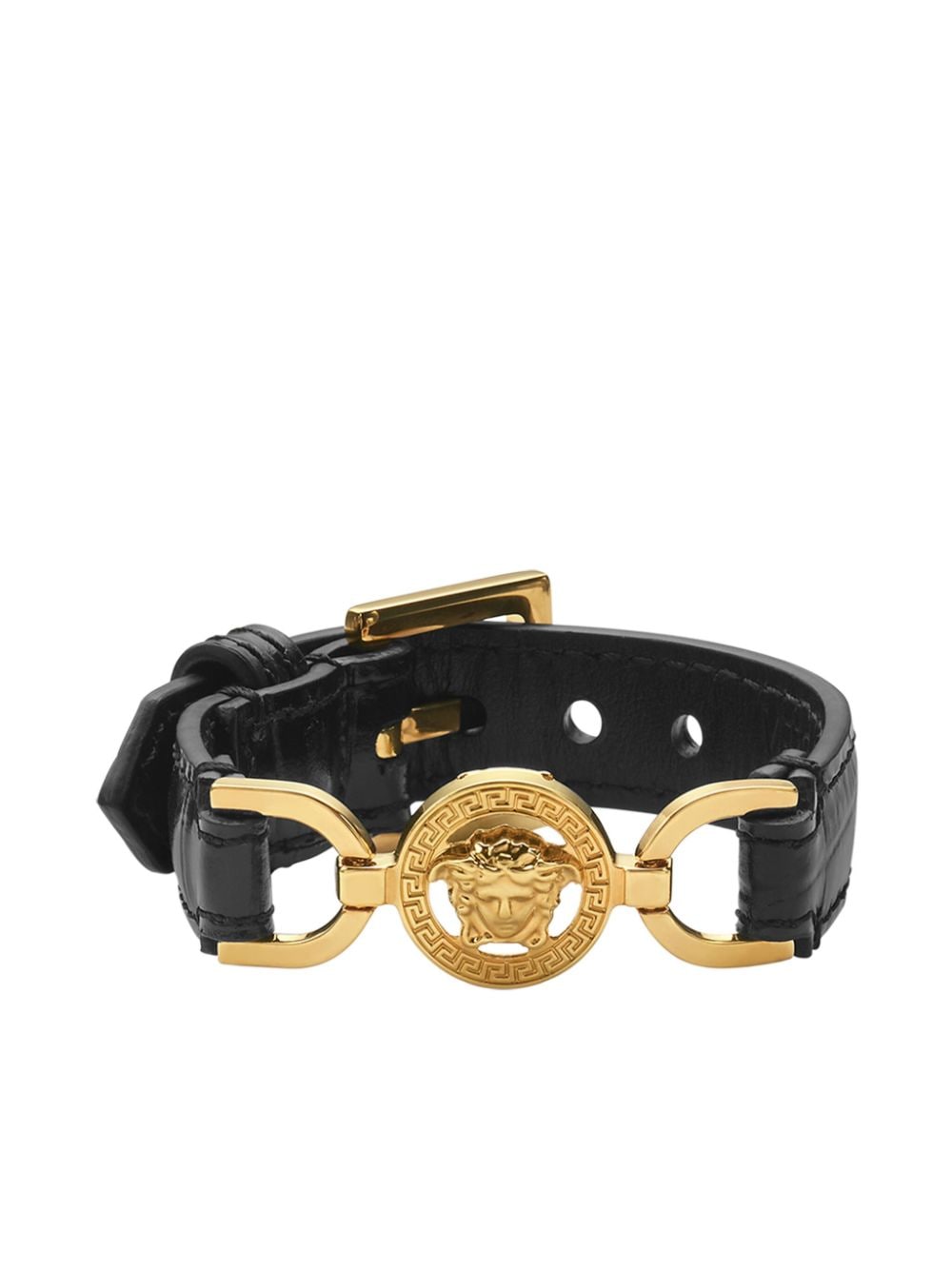 Versace Medusa '95 leather bracelet - Black von Versace