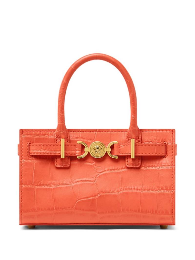 Versace mini Medusa '95 croc-effect tote bag - Orange von Versace