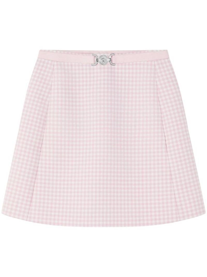 Versace Medusa Biggie gingham-check miniskirt - Pink von Versace