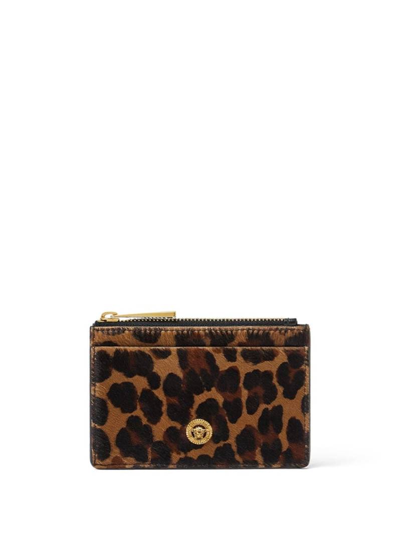 Versace Medusa Biggie leopard-print cardholder - Brown von Versace