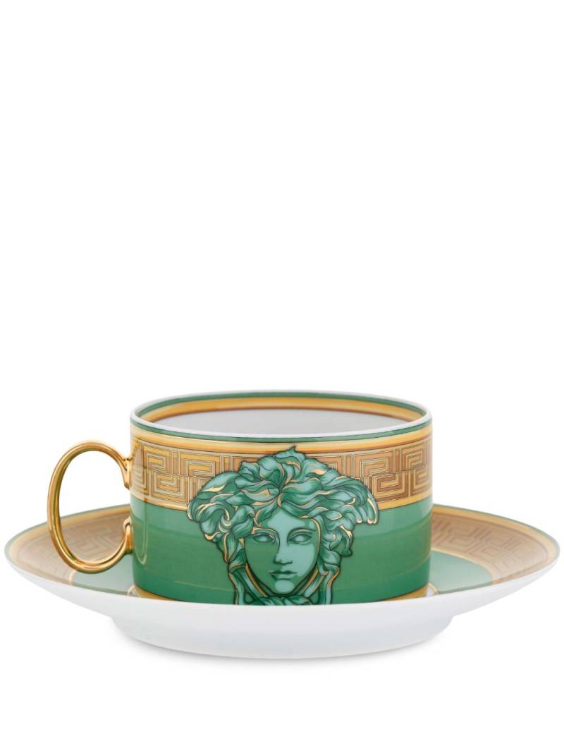 Versace Medusa Coin cup and saucer set - Green von Versace