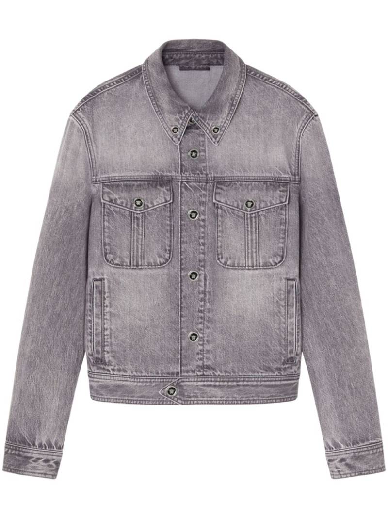 Versace Medusa Head-buttons denim jacket - Grey von Versace