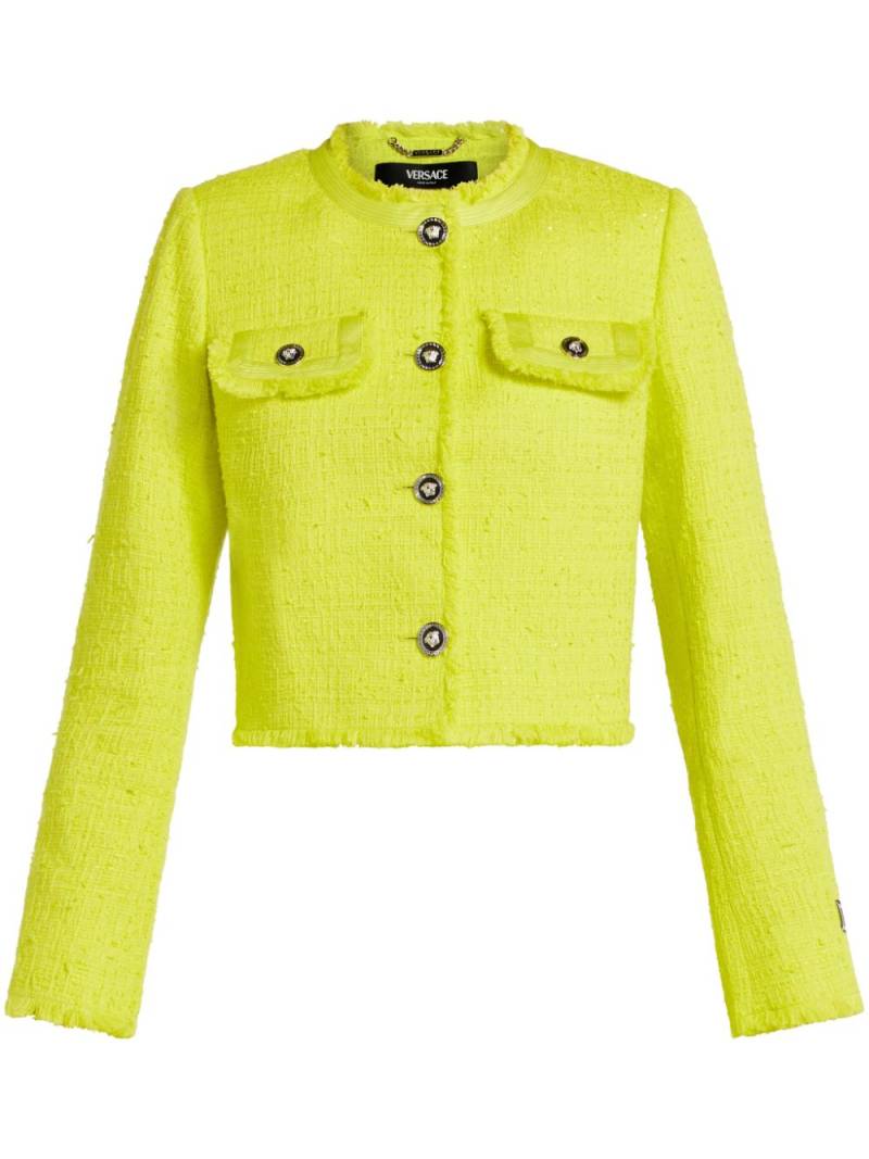 Versace Medusa Head-buttons tweed jacket - Yellow von Versace