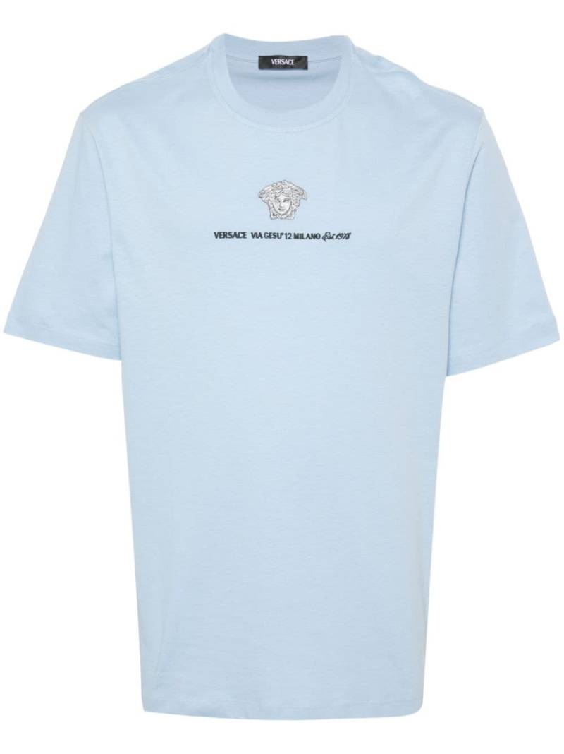 Versace Medusa Milano embroidered T-shirt - Blue von Versace