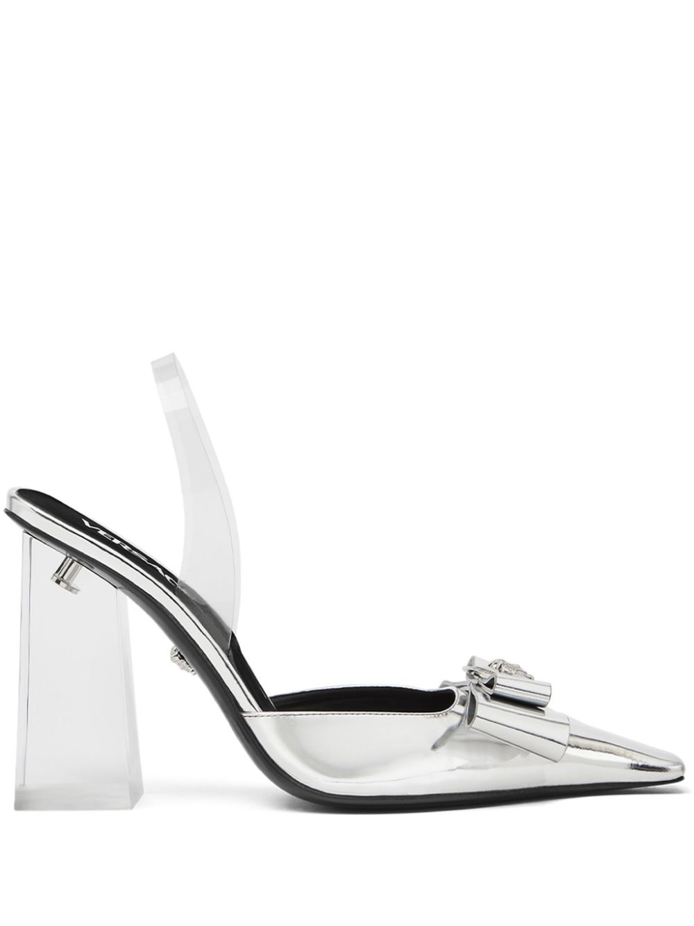 Versace Medusa Head metallic leather pumps - Silver von Versace