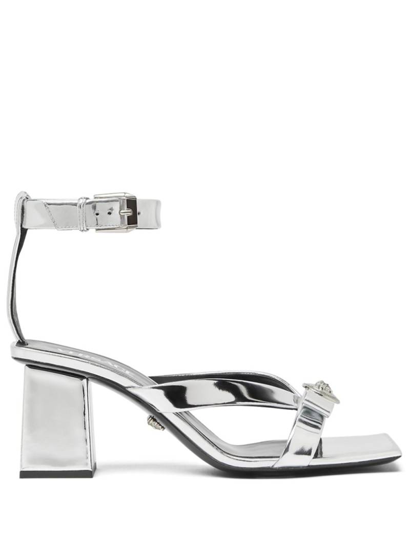 Versace Medusa Head metallic leather sandals - Silver von Versace