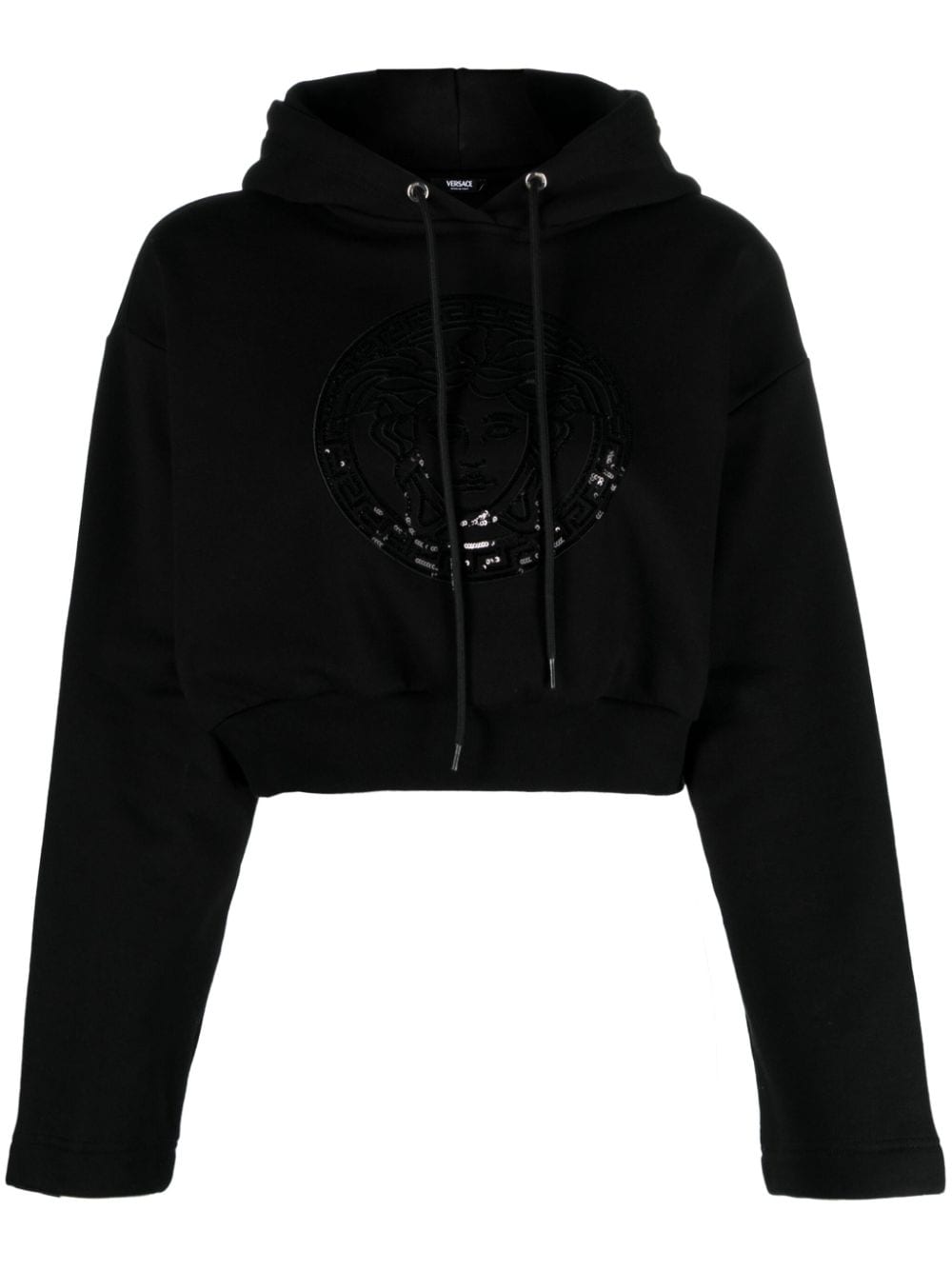 Versace Medusa Head-embellished cropped hoodie - Black von Versace