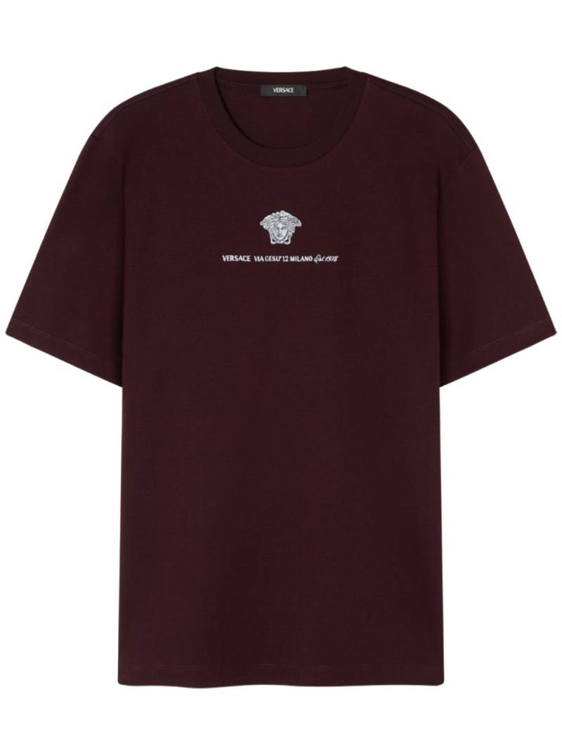 Versace Medusa Milano embroidered T-shirt - Brown von Versace