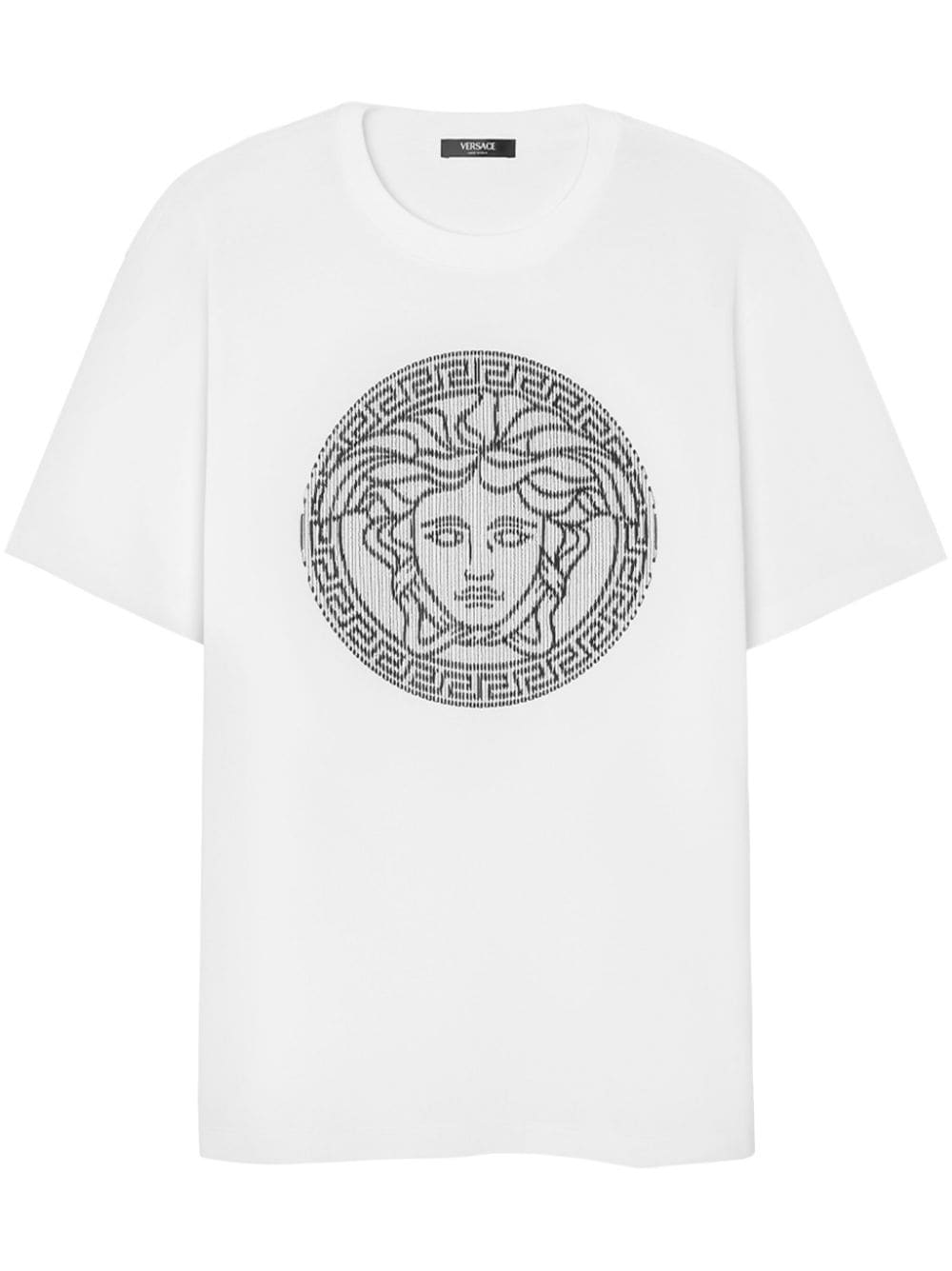 Versace Medusa Sliced cotton T-shirt - White von Versace