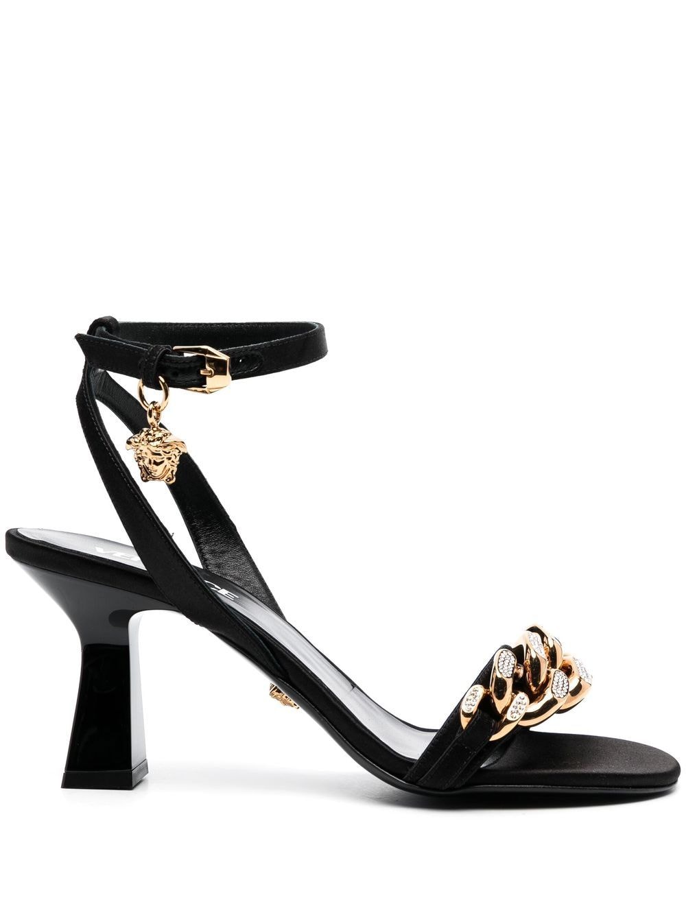 Versace Medusa chain mid-heel sandals - Black von Versace