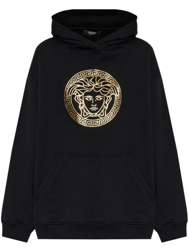 Versace Medusa cotton hoodie - Black von Versace