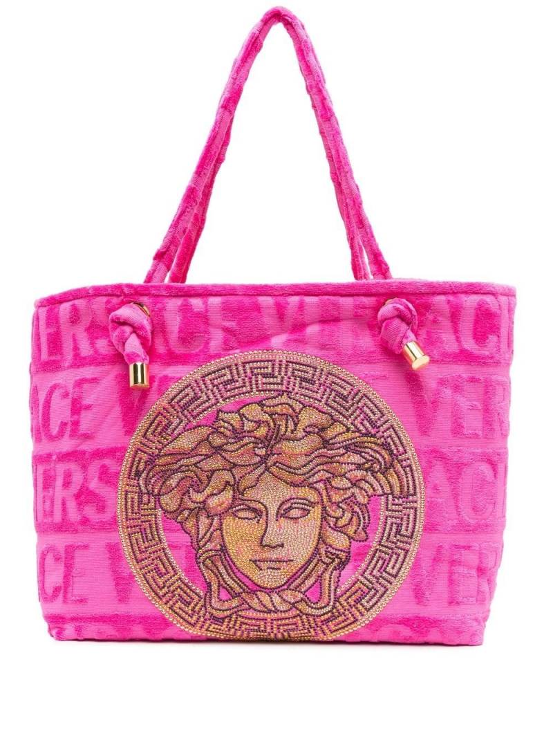 Versace Icon towelling tote bag - Pink von Versace