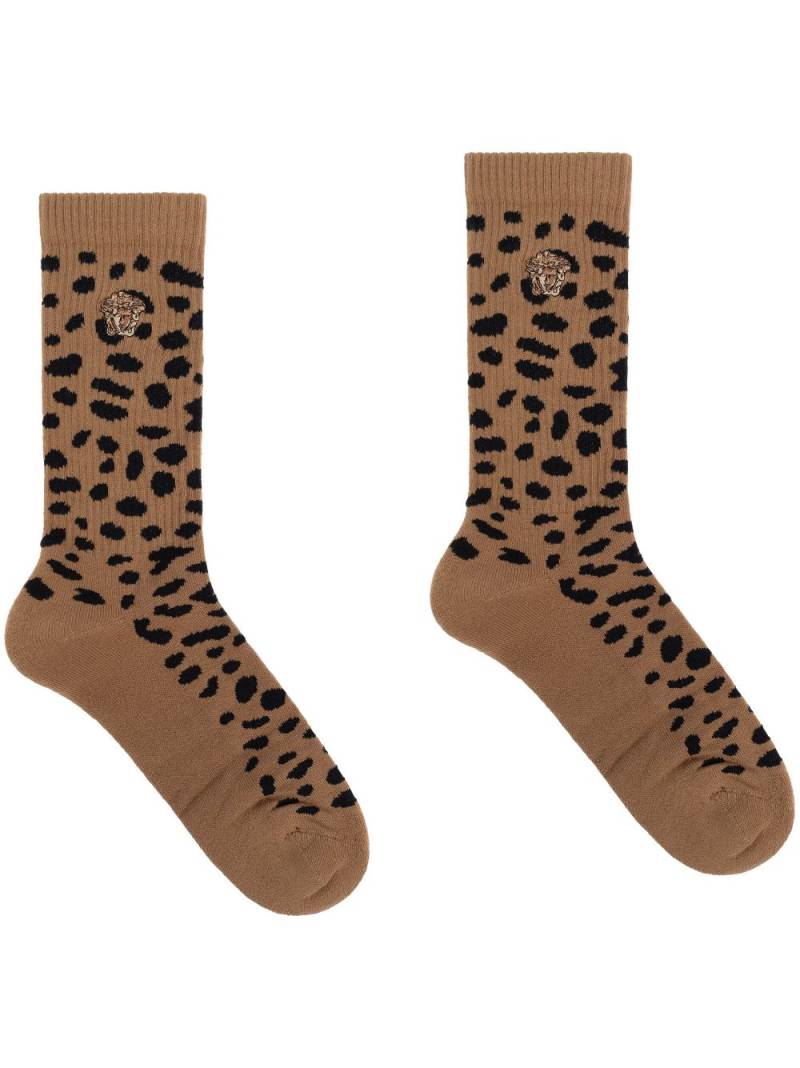 Versace Medusa-embroidered socks - Brown von Versace