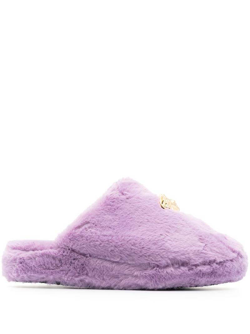 Versace Medusa faux-fur slippers - Purple von Versace