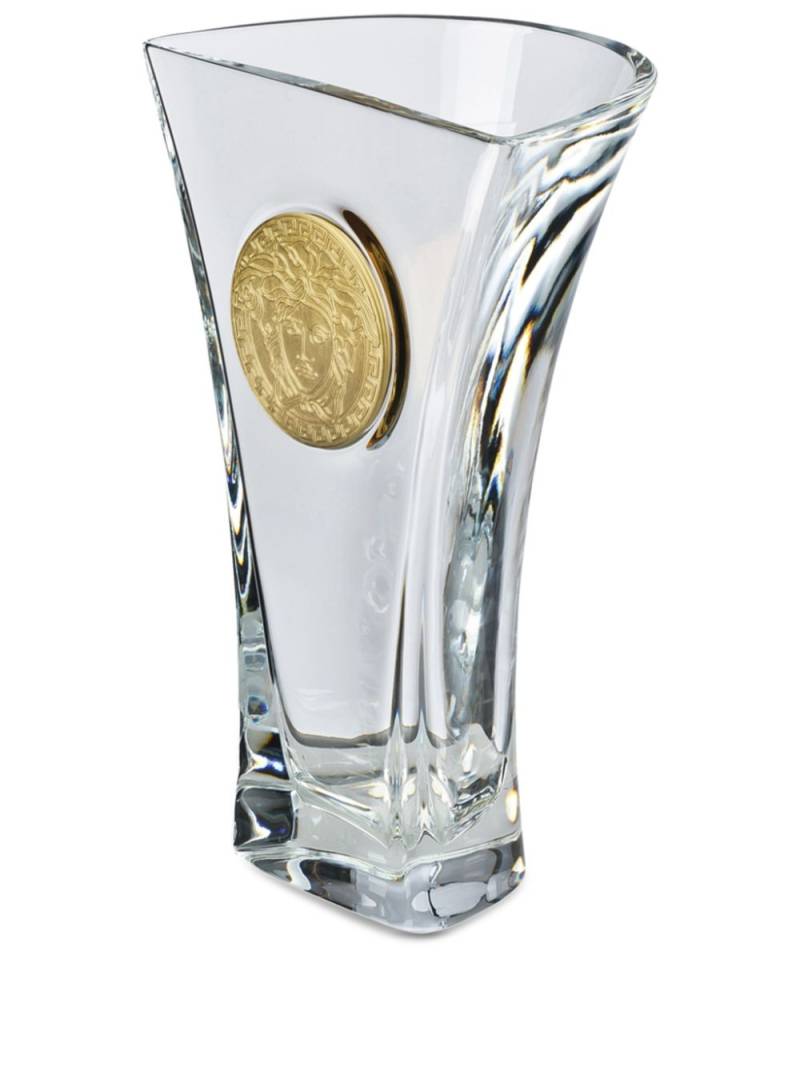 Versace Medusa-plaque crystal vase (28cm) - White von Versace