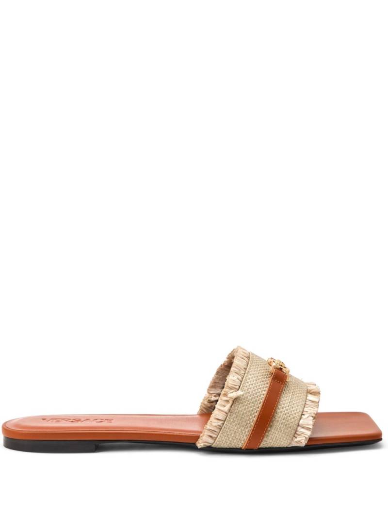 Versace Medusa woven slides - Neutrals von Versace