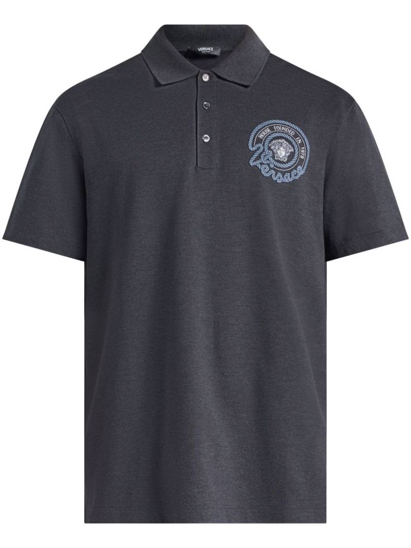 Versace Nautical Medusa cotton polo shirt - Grey von Versace