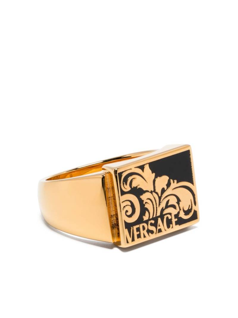 Versace Palmette enamel-detail ring - Gold von Versace