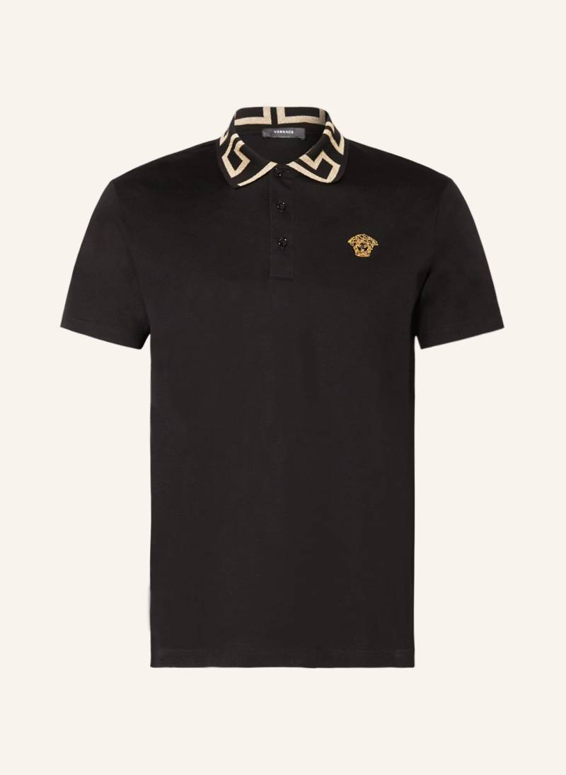 Versace Piqué-Poloshirt Taylor Fit schwarz von Versace