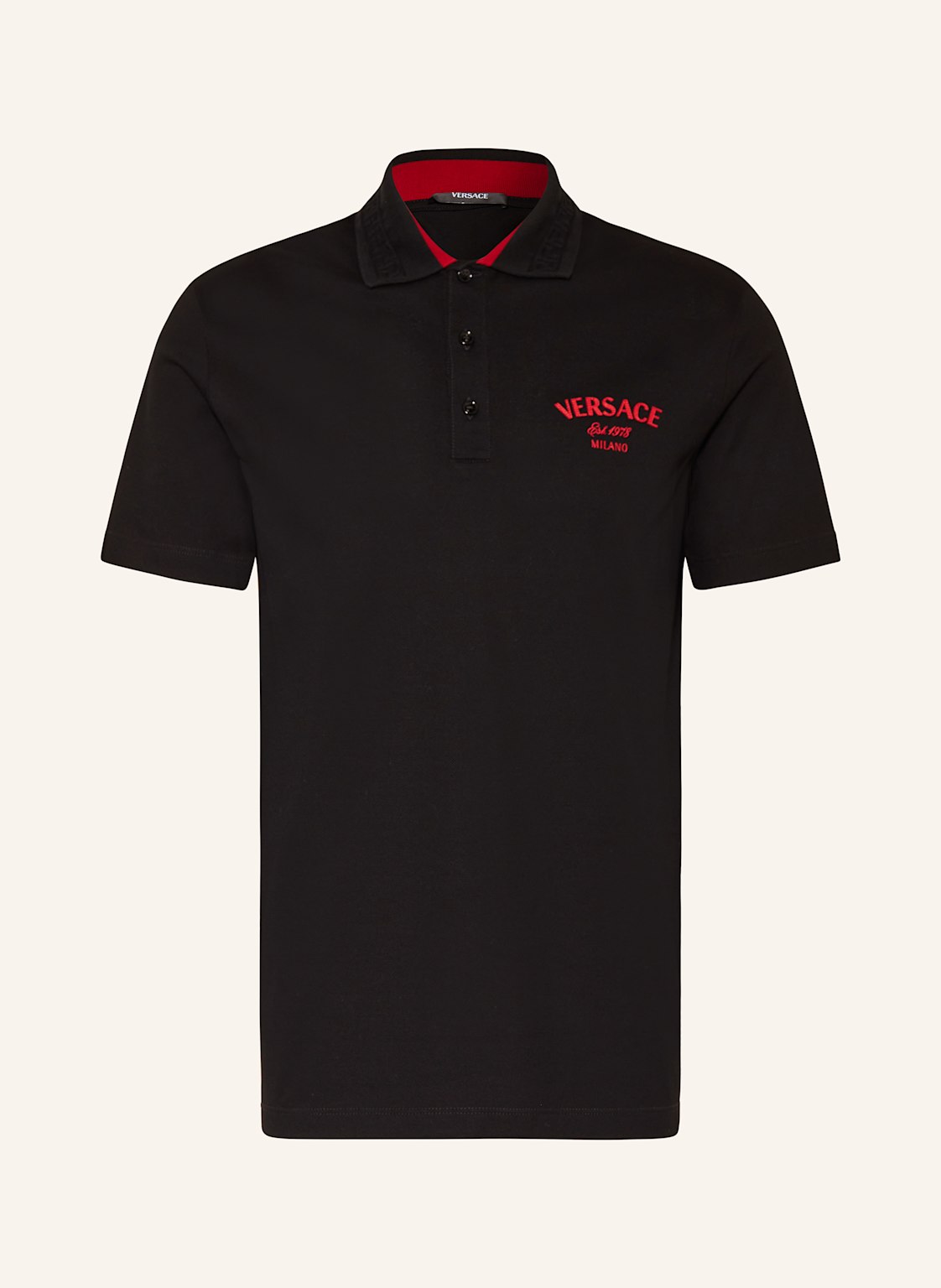 Versace Piqué-Poloshirt schwarz von Versace