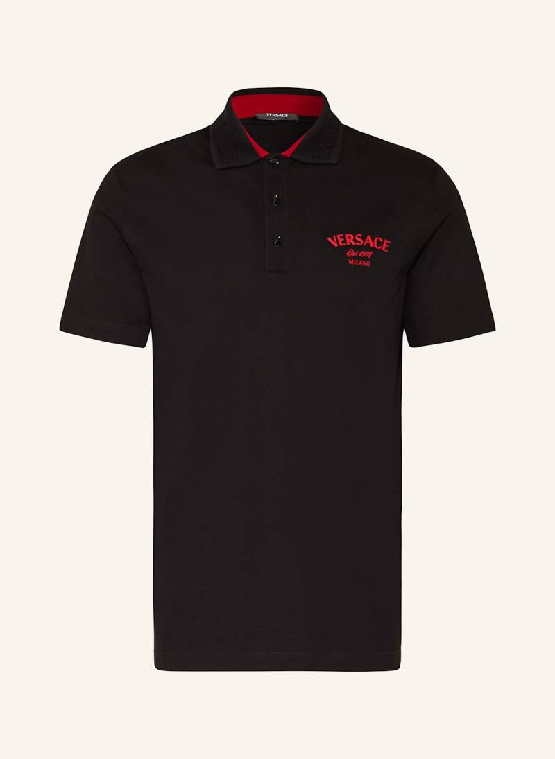 Versace Piqué-Poloshirt schwarz von Versace