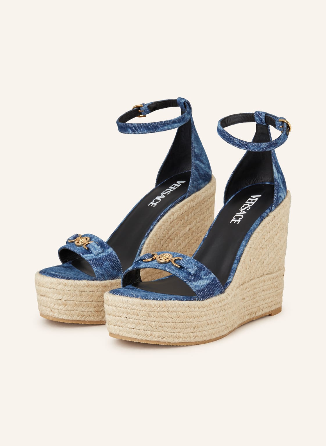 Versace Plateau-Wedges blau von Versace