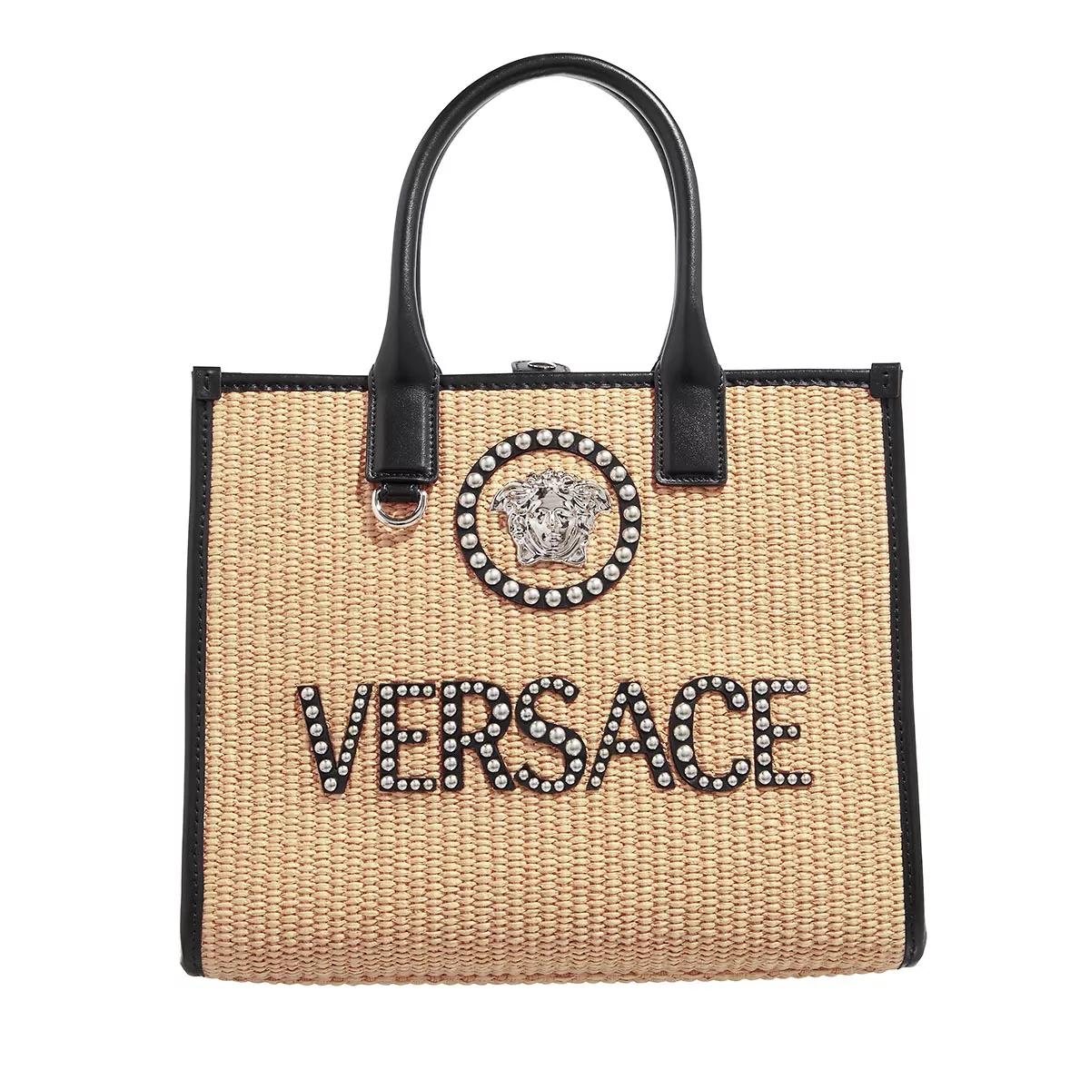 Versace Schultertasche - La Medusa Small Shopper with Studs - Gr. unisize - in Beige - für Damen von Versace