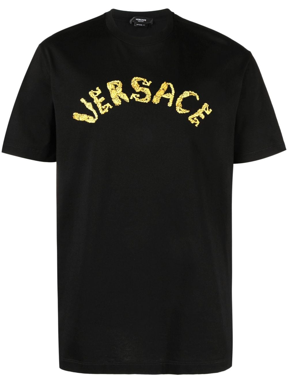 Versace Seashell Baroque cotton T-Shirt - Black von Versace