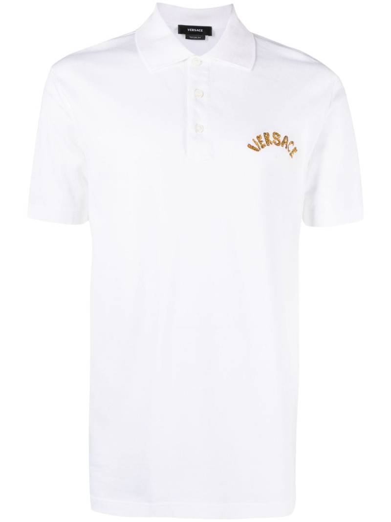 Versace Seashell Baroque-logo polo shirt - White von Versace