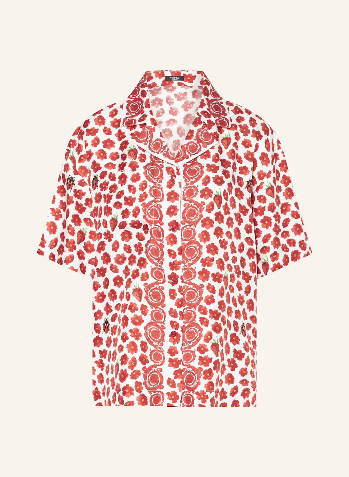 Versace Seidenbluse rot Versace Seidenbluse rot von Versace