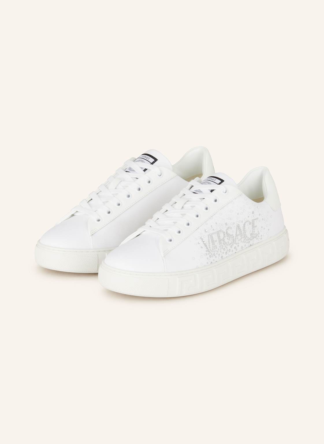 Versace Sneaker Greca Mit Schmucksteinen weiss von Versace