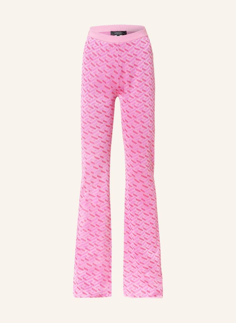 Versace Strickhose La Greca Mit Seide pink von Versace