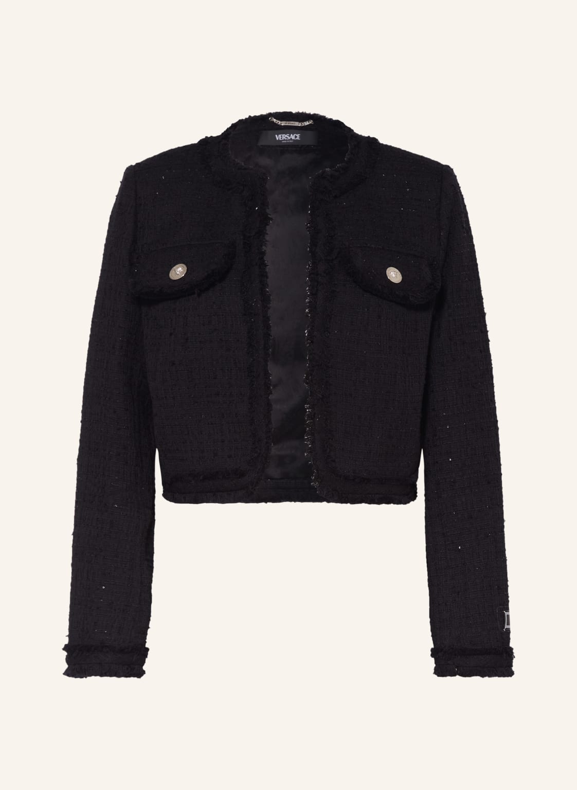 Versace Tweed-Jacke Mit Pailletten schwarz von Versace