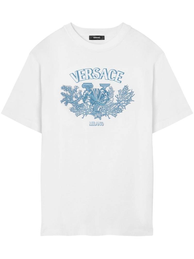 Versace University Coral cotton T-shirt - White von Versace