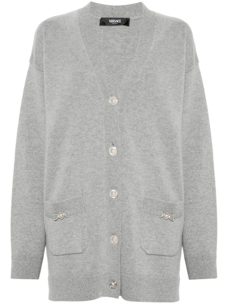 Versace V-neck mélange cardigan - Grey von Versace