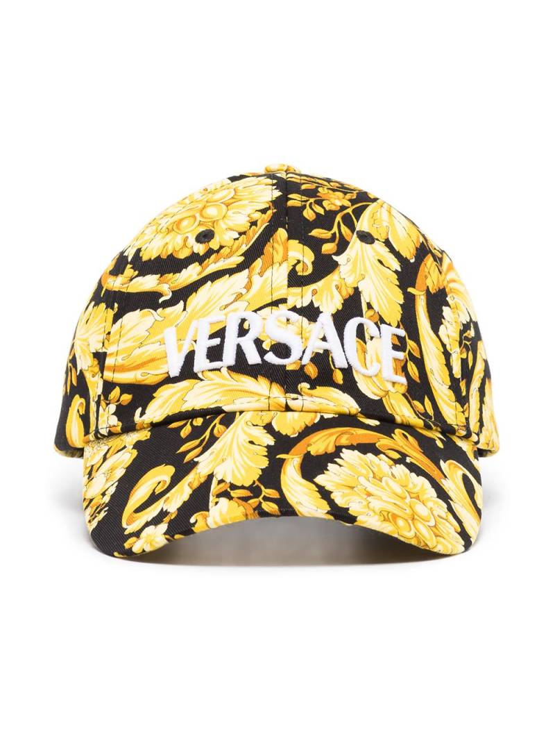 Versace Barocco pattern-print cap - Yellow von Versace