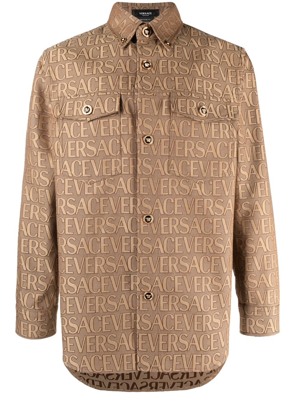 Versace Versace Allover-print shirt jacket - Brown von Versace