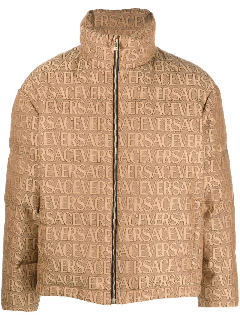 Versace Versace Allover logo-print puffer jacket - Neutrals von Versace