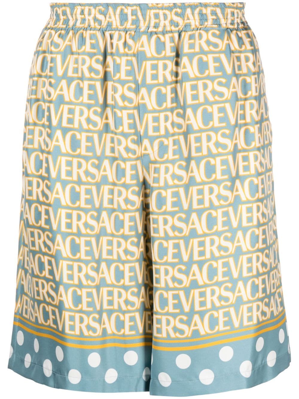 Versace Versace Allover silk shorts - Blue von Versace