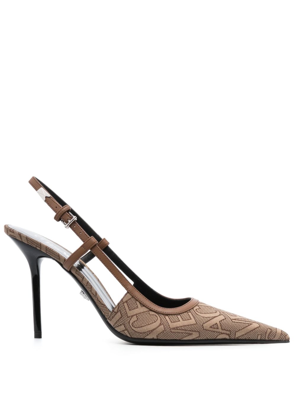 Versace Versace Allover slingback pumps - Brown von Versace