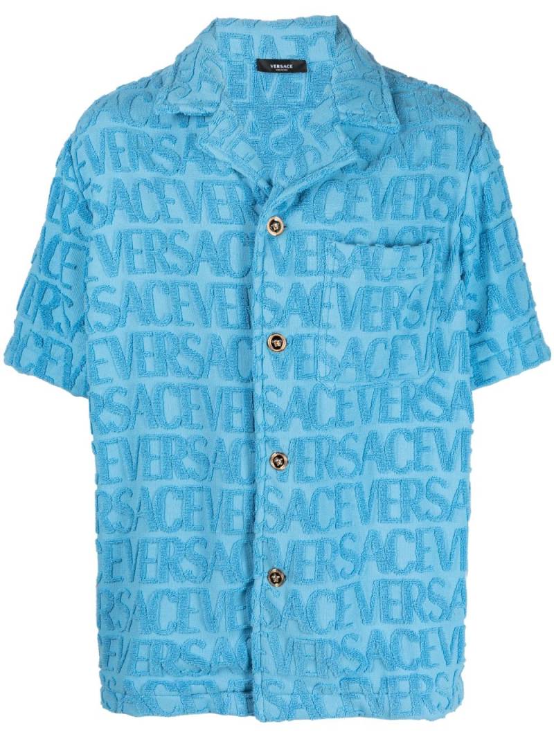 Versace Versace Allover towel overshirt - Blue von Versace