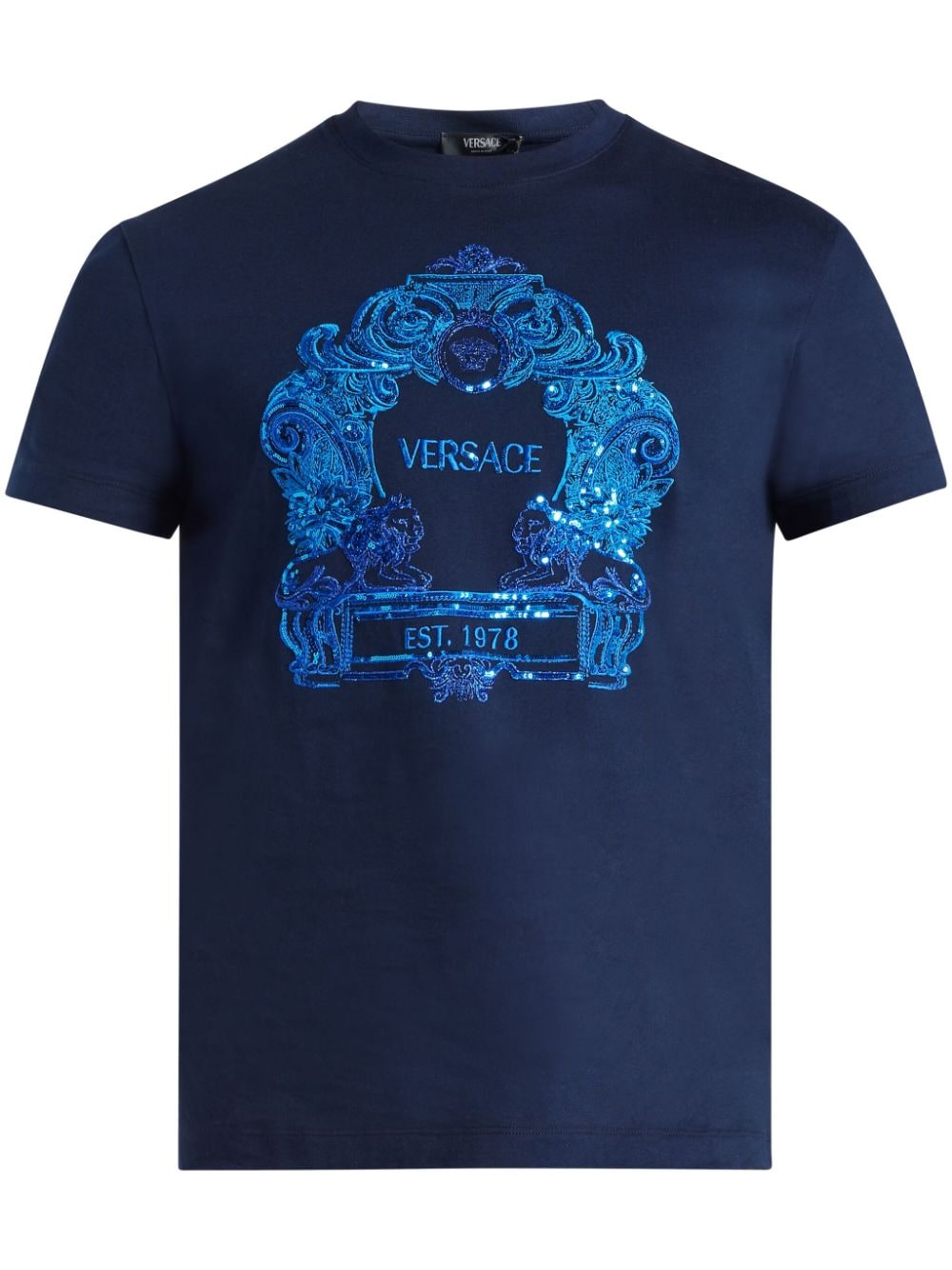 Versace Versace Cartouche cotton T-shirt - Blue von Versace